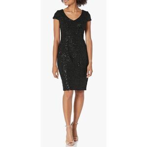 Alex Evenings Women's Knee Length V Neck Cocktail Dress - 4